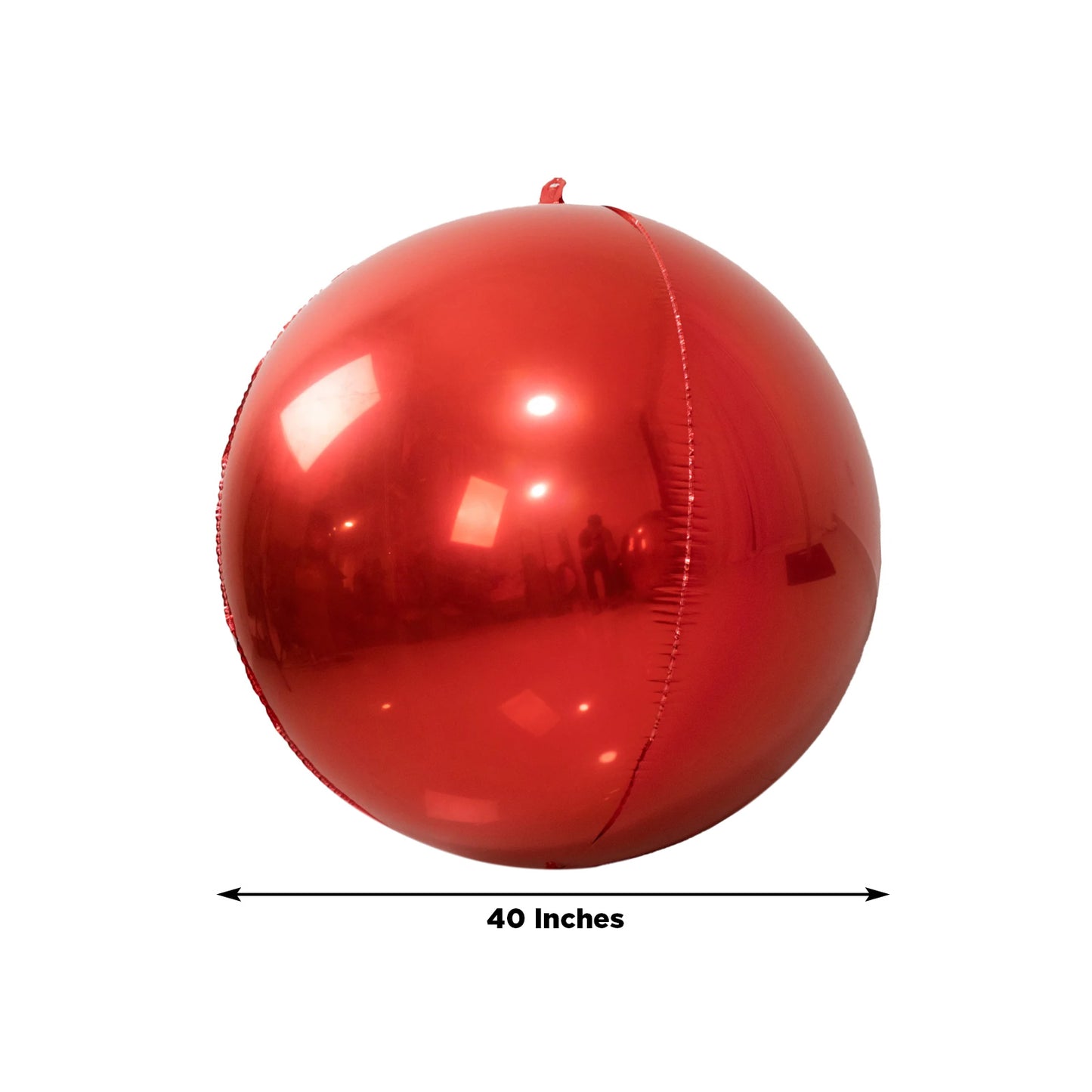 Metallic red 39" sphere balloon, perfect for party decorations.