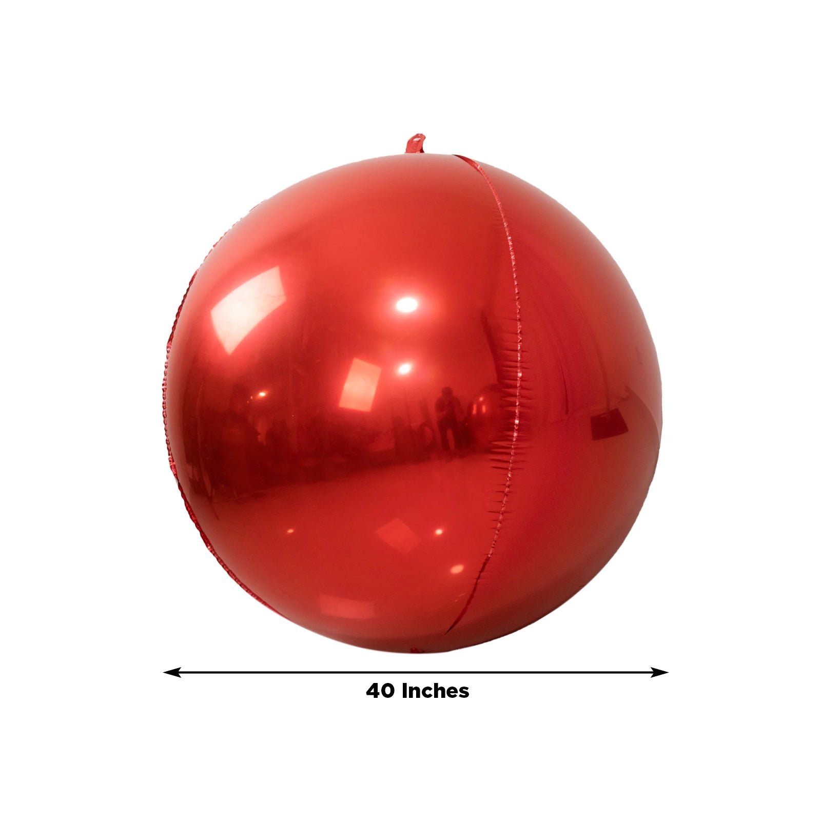 Metallic red 39" sphere balloon, perfect for party decorations.