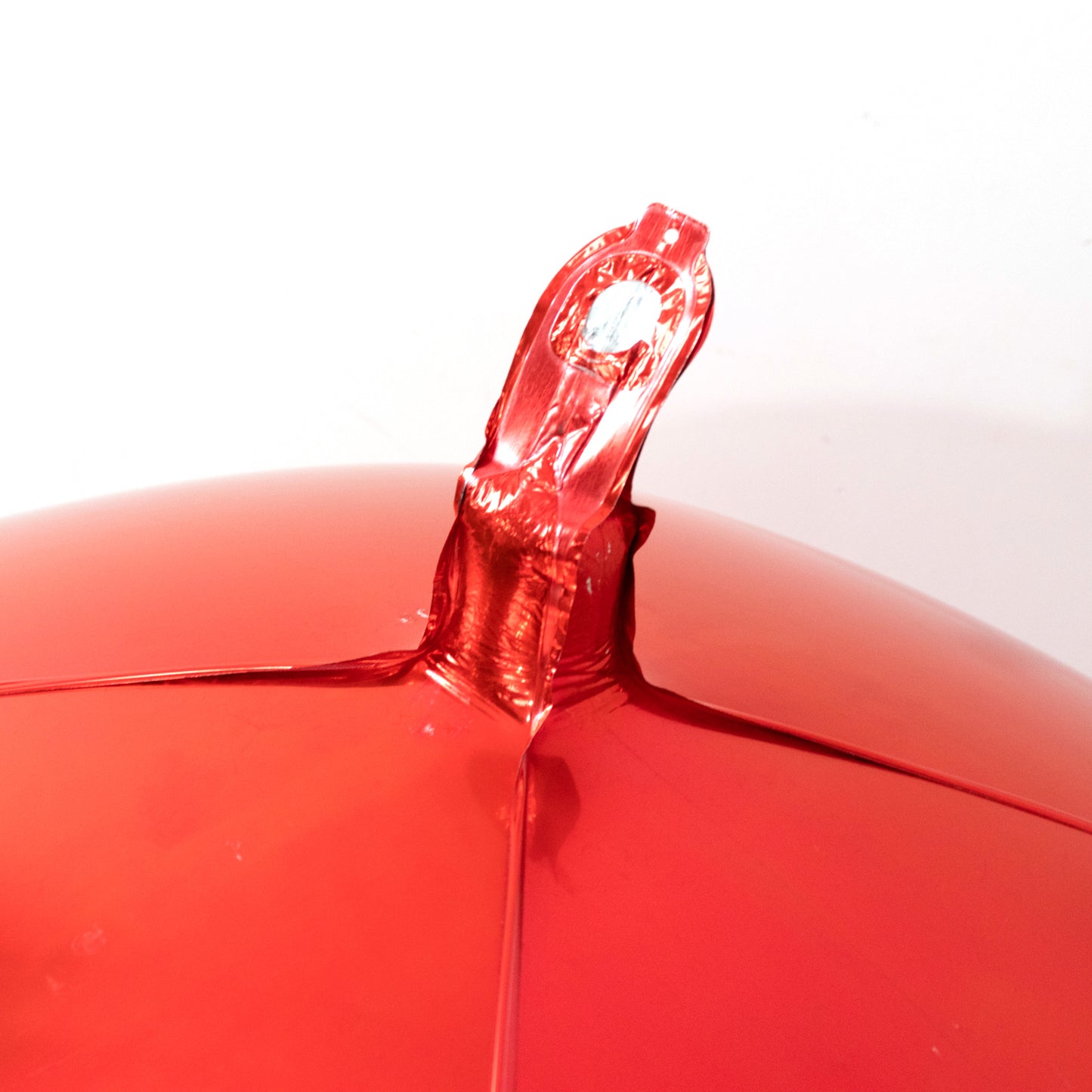 Metallic red sphere balloon, 39" Mylar orb for parties. Helium or air-filled.