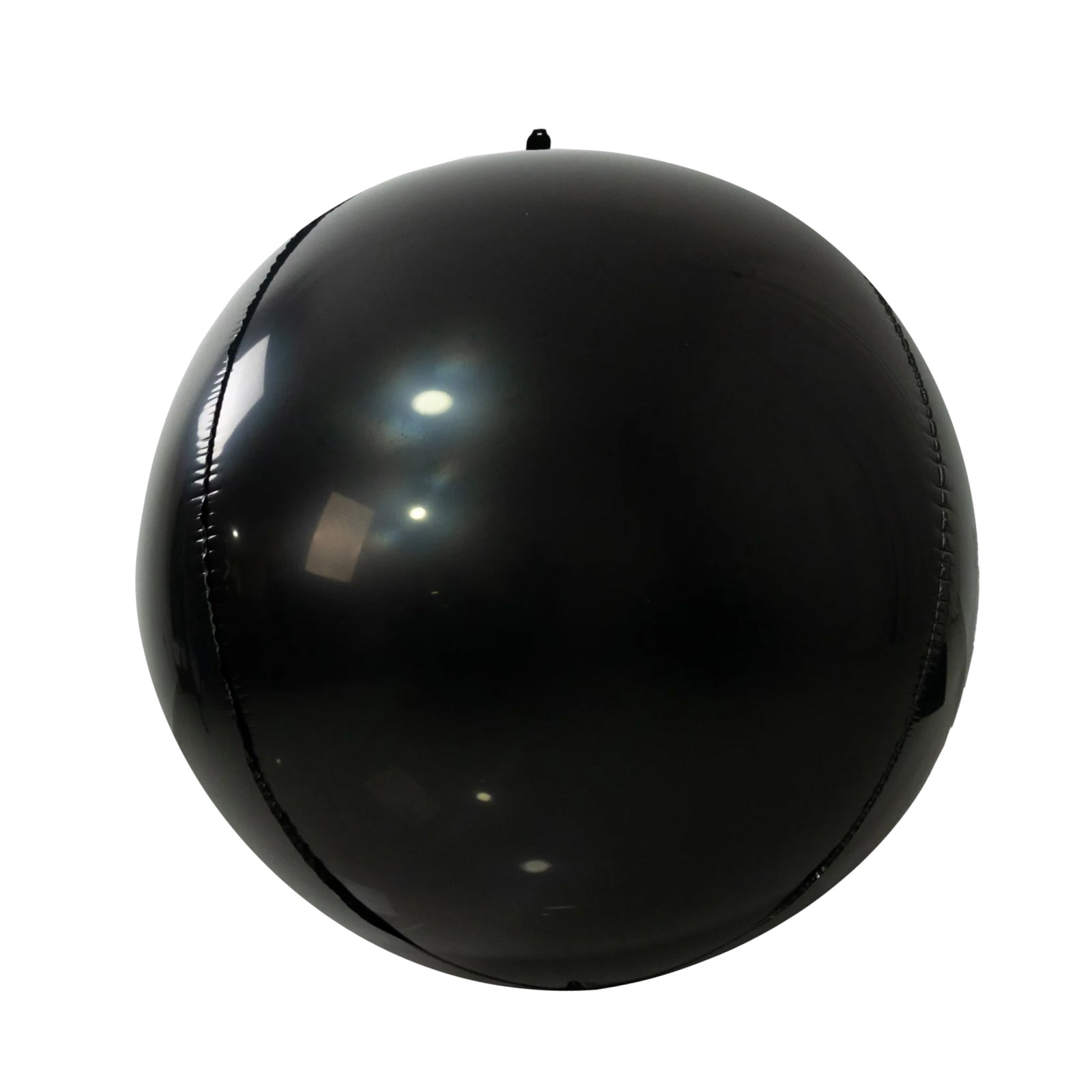 Metallic black sphere balloon, 43" Mylar orb for party decorations.