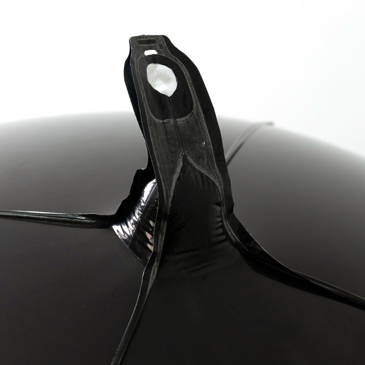 Metallic black sphere balloon, 43" Mylar party supply, air or helium-filled.