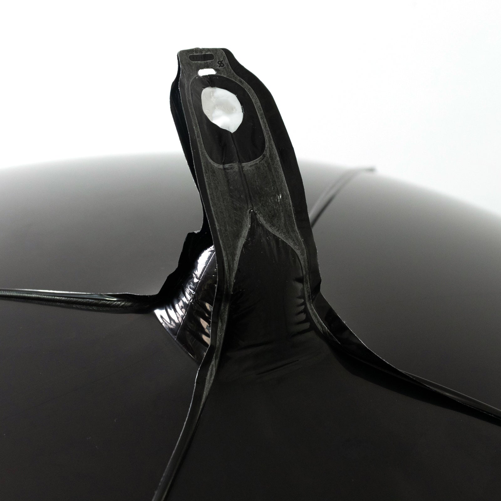 Metallic black sphere balloon, 43" Mylar party supply, air or helium-filled.