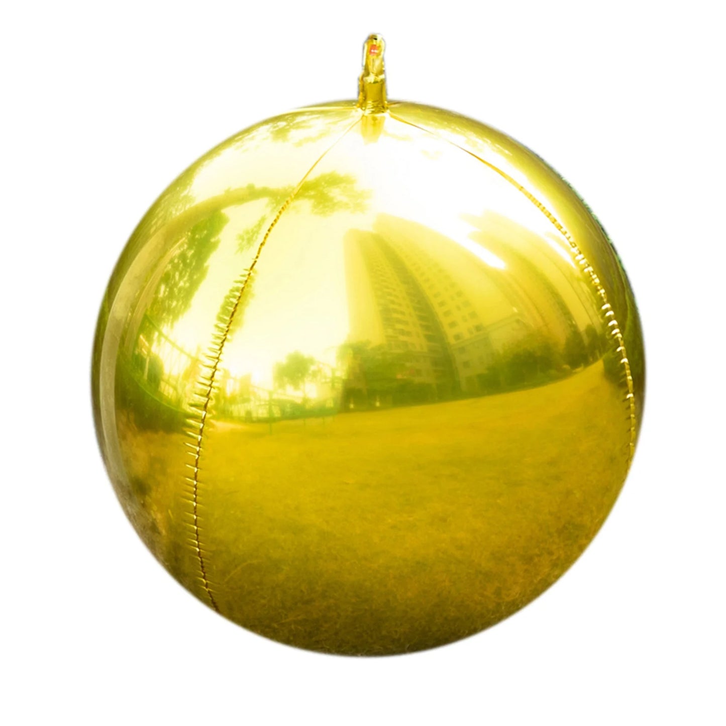 43" Metallic Gold Sphere Mylar Balloon for parties, helium or air-filled.