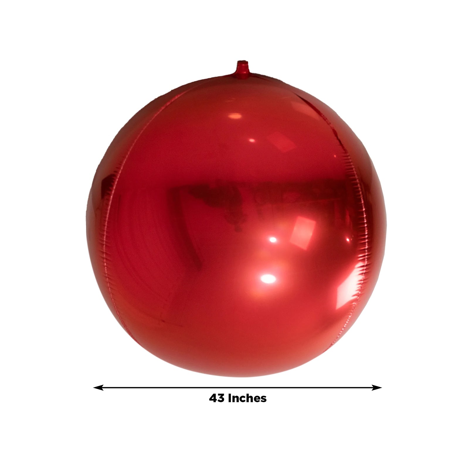 43" metallic red sphere balloon, perfect for parties and events.