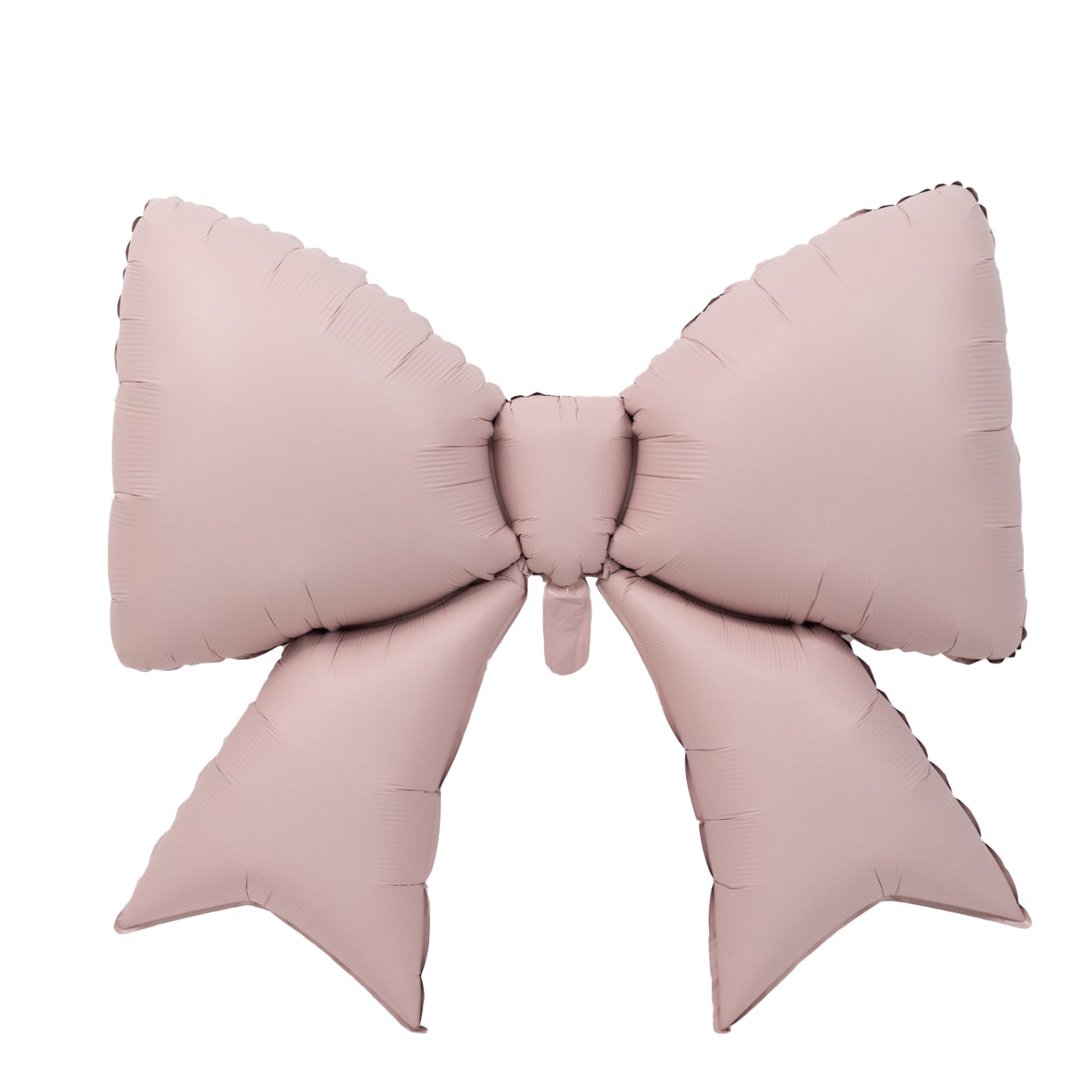 Matte blush decorative foil bow balloon, 29" x 27" for event styling.