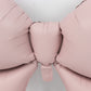 Matte blush decorative foil bow balloons for party backdrop and styling.