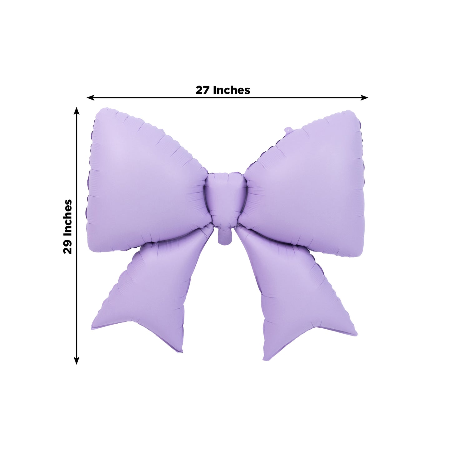 Matte lavender lilac giant decorative foil bow balloon, 29" x 27".