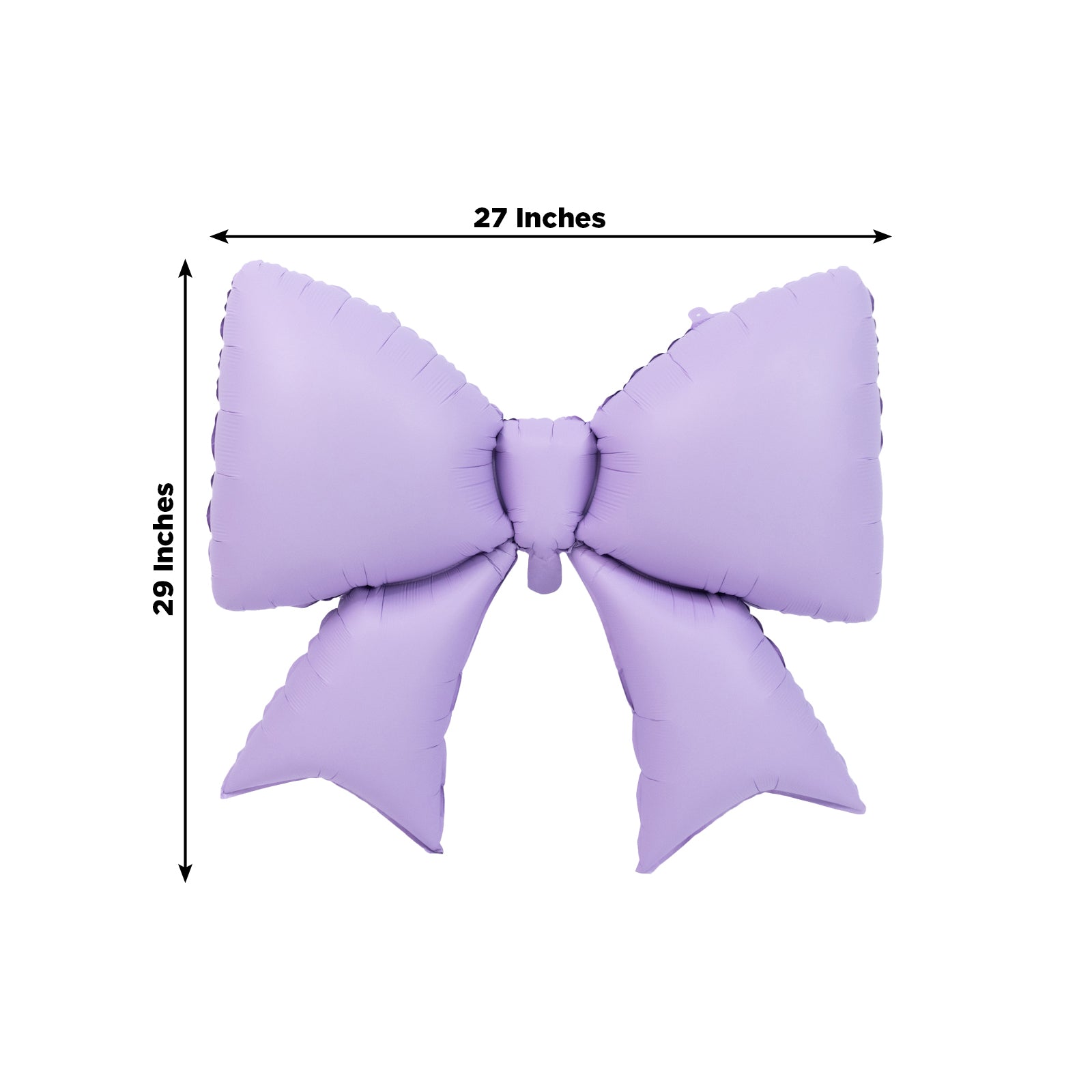 Matte lavender lilac giant decorative foil bow balloon, 29" x 27".