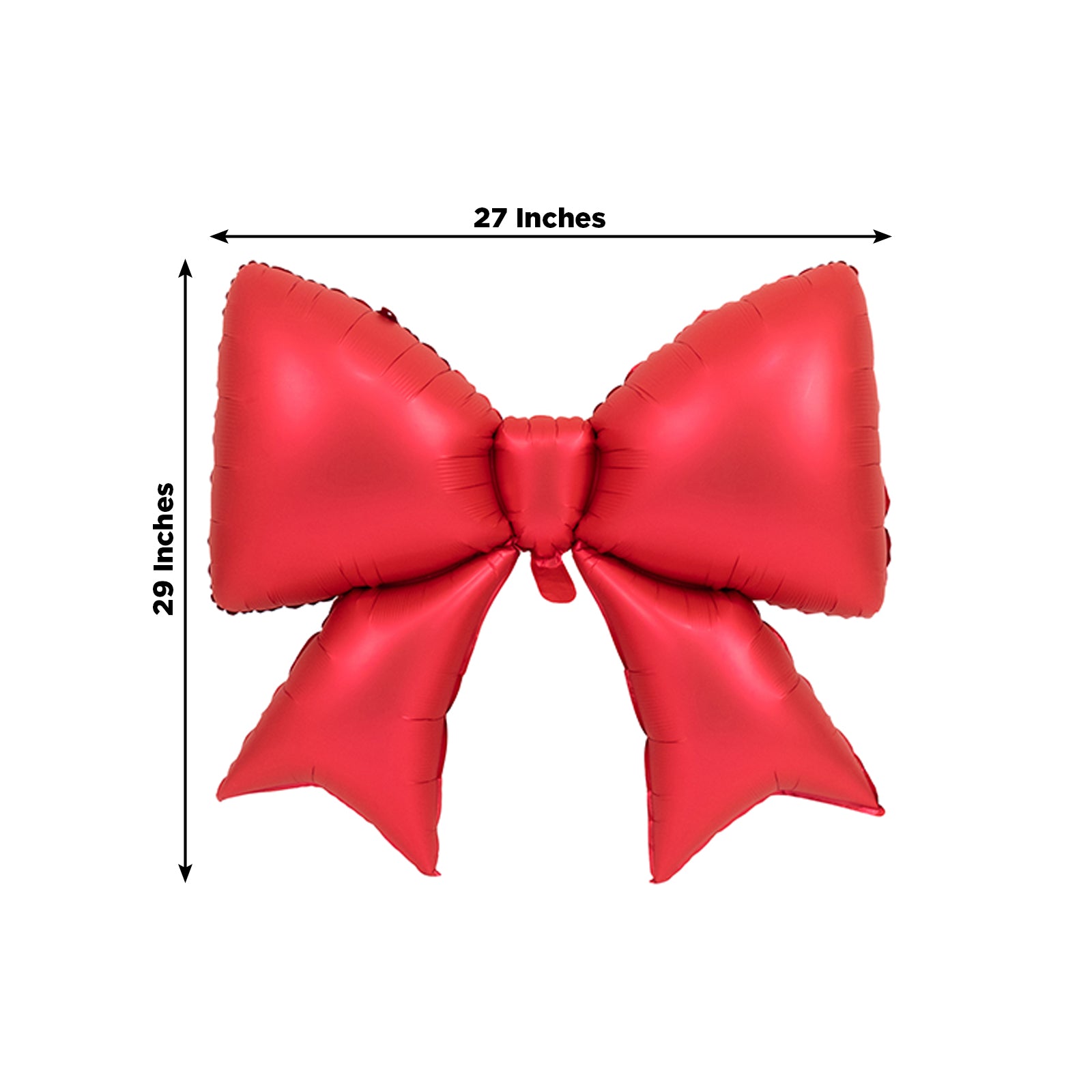Matte red giant foil bow balloon for party decor and photo booths.