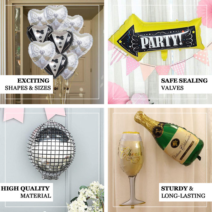 15" Silver Disco Ball Mylar Foil Helium Balloon