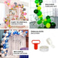 Dusty rose and white balloon garland arch party kit with clear balloons.