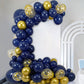 Royal blue and gold balloon arch decoration for party garland.