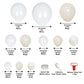 Assorted white and beige latex balloon arch kit for DIY party decorations.