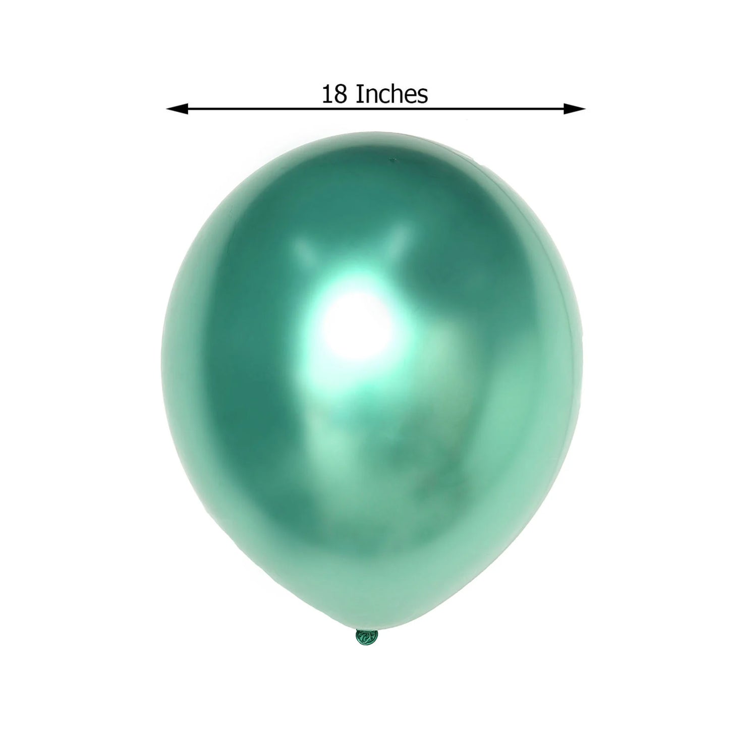 5 Pack | 18" Metallic Chrome Green Latex Helium or Air Party Balloons