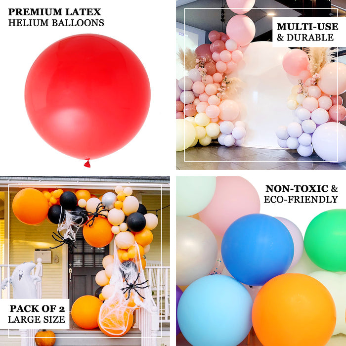 2 Pack | 32" Large Balloons Helium or Air Latex Balloons Pastel Yellow