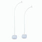 Set of 2 Free Bending White Balloon Column Stand Kit, Half Arch Balloon Tower Stands with Water Fillable Base, Hand Air Pump and Clips - 8ft,5ft