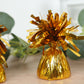 12 Pack 5" Metallic Gold Foil Tassel Top Party Balloon Weights, 5.5oz