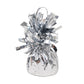 Metallic silver foil tassel top party balloon weight, 5.5oz.
