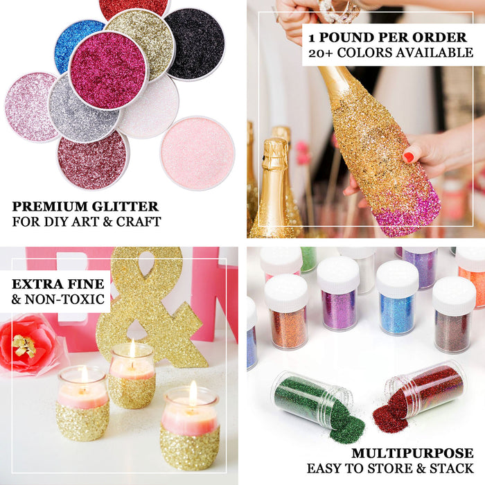 Metallic rose gold chunky confetti glitter for DIY arts and crafts.