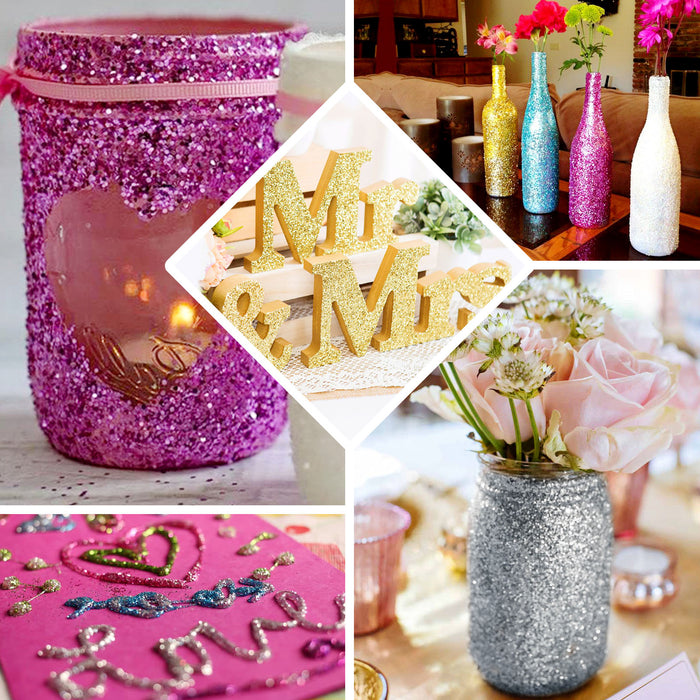 Metallic purple glitter glue for DIY crafts and sensory bottles.