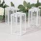 25 Pack Clear Rectangle Candy Gift Boxes With Bowknot and White Lace Pattern, 4" Transparent Plastic Party Favor Boxes - 2"x2"x4"