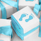 25 Pack 2 Inch Baby Shower Party Favor Blue Footprint Candy Gift Boxes 