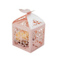Blush butterfly top laser cut favor candy gift box in pink.