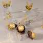 25 Pack Clear Transparent Square Party Favor Boxes with Gold Butterfly Top, Clear Candy Treat Gift Boxes - 2"x2"x4"