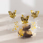 25 Pack Clear Transparent Square Party Favor Boxes with Gold Butterfly Top, Clear Candy Treat Gift Boxes - 2"x2"x4"