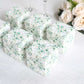 25 Pack White Green Eucalyptus Leaves Print Paper Favor Boxes, Cardstock Party Shower Candy Gift Boxes - 3"x3"x3"