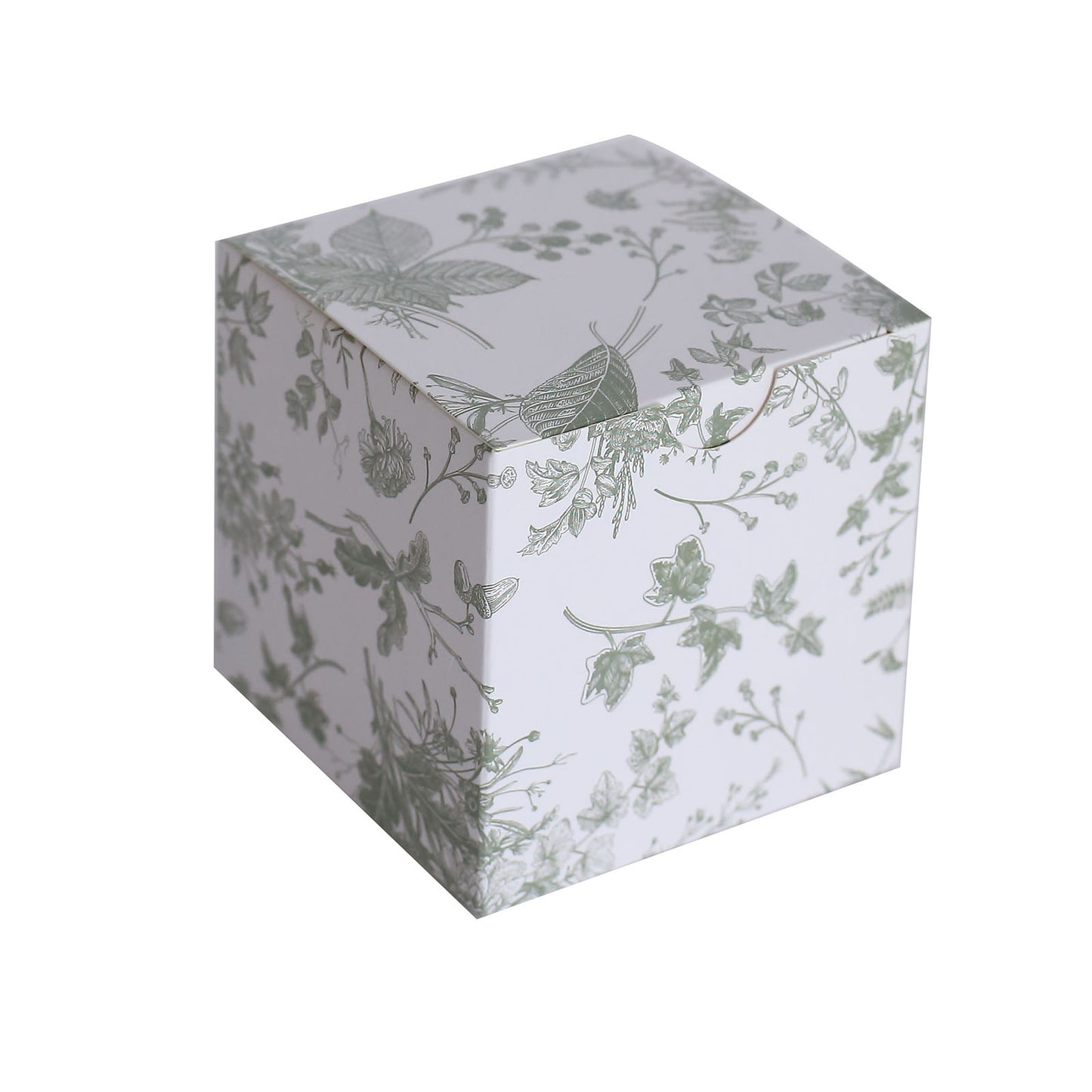 25 Pack White Sage Green Paper Favor Boxes in French Toile Pattern, Cardstock Party Shower Candy Gift Boxes - 3"x3"x3"