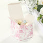 25 Pack Candy Treat Favor Boxes in French Toile Pattern - Matte Pink and White Party Gift Boxes, Cardstock Paper - 3"x3"