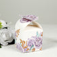 25 Pack Lavender Peony Floral Top Candy Gift Boxes, Lilac Cardstock Paper Party Favor Boxes - 3"x3"x5"