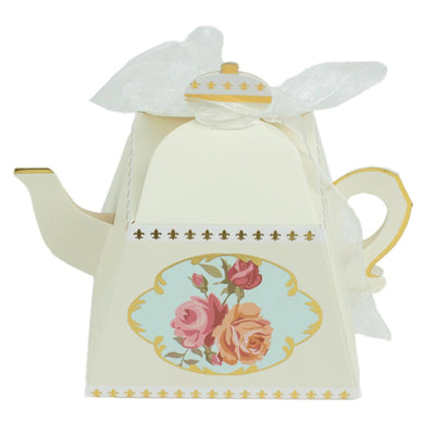 Charming Design of Ivory Mini Teapot Favor Boxes