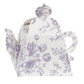 25 Pack 5"x4" Mini Teapot Favor Boxes – White Lavender French Toile Design Gift Boxes