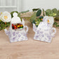 25 Pack 5"x4" Mini Teapot Favor Boxes – White Lavender French Toile Design Gift Boxes