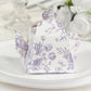 25 Pack 5"x4" Mini Teapot Favor Boxes – White Lavender French Toile Design Gift Boxes
