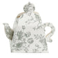 25 Pack 5"x4" Mini Teapot Favor Boxes – White Sage Green French Toile Design Gift Boxes