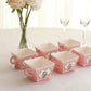 25 Pack Dusty Rose Mini Teacup and Saucer Party Favor Boxes with Rose Floral Print, Tea Time Candy Boxes - 4"x3"