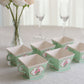 25 Pack Turquoise Mini Teacup and Saucer Party Favor Boxes with Rose Floral Print, Tea Time Candy Boxes - 4"x3"