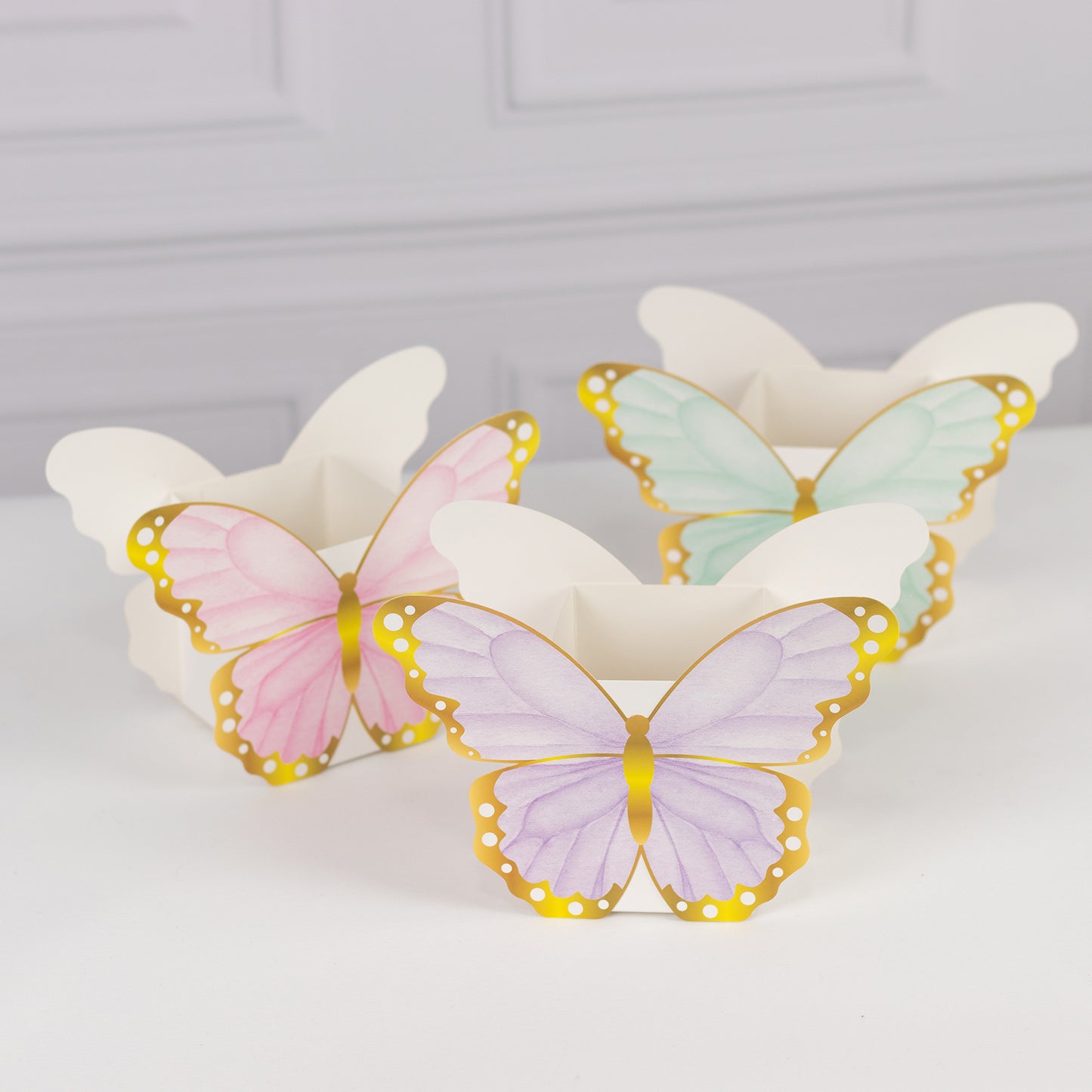 12 Pack Mixed Butterfly Candy Gift Favor Boxes, Paper Flower Boxes Centerpiece Tea Party Supplies - 6"x8"