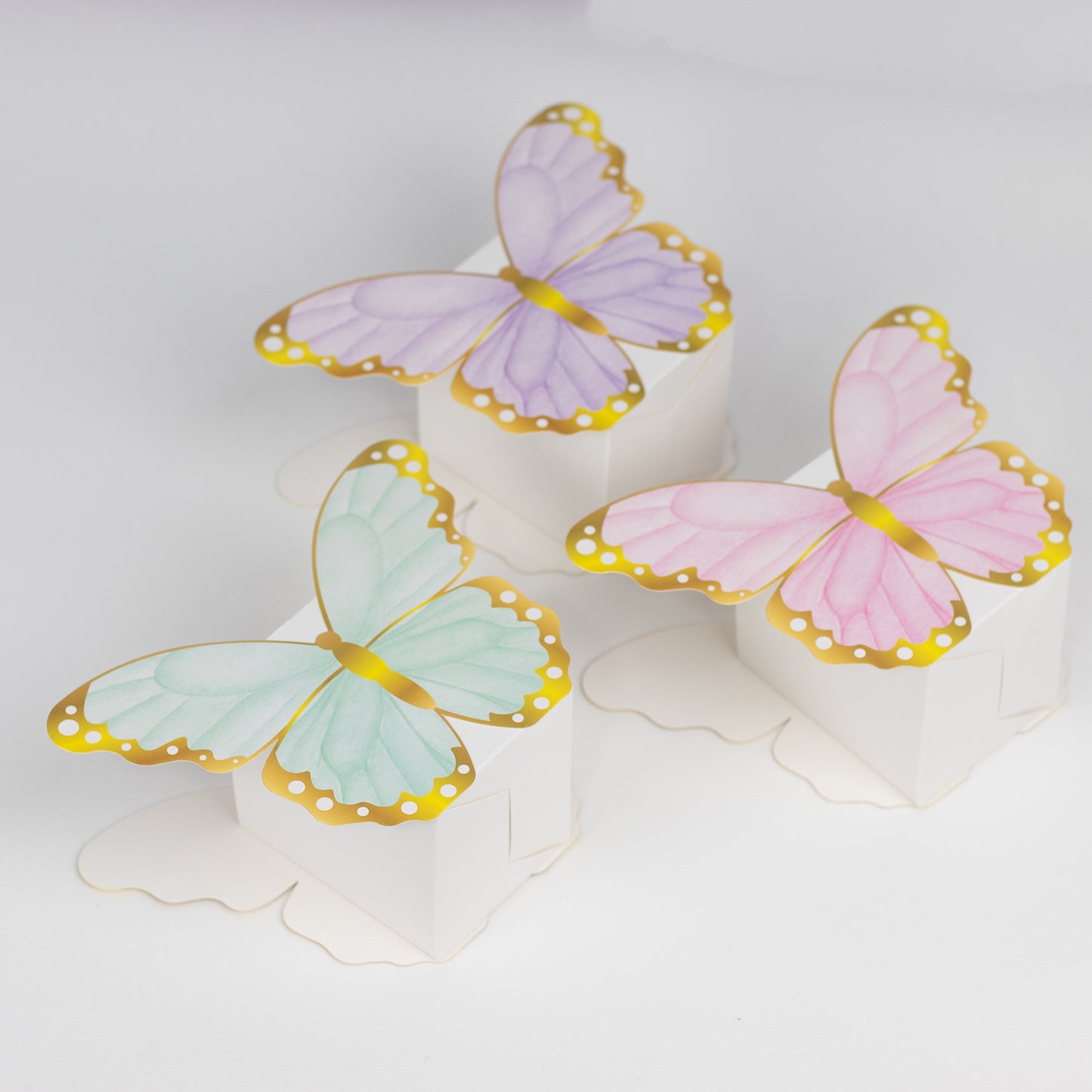 12 Pack Mixed Butterfly Candy Gift Favor Boxes, Paper Flower Boxes Centerpiece Tea Party Supplies - 6"x8"