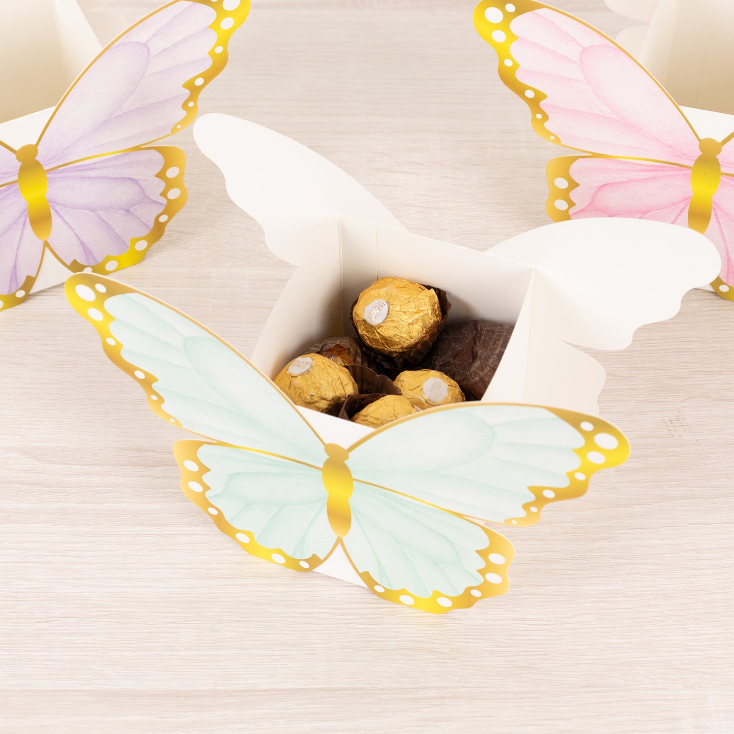 12 Pack Mixed Butterfly Candy Gift Favor Boxes, Paper Flower Boxes Centerpiece Tea Party Supplies - 6"x8"