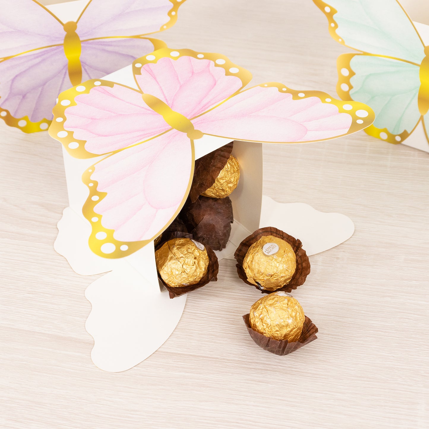 12 Pack Mixed Butterfly Candy Gift Favor Boxes, Paper Flower Boxes Centerpiece Tea Party Supplies - 6"x8"