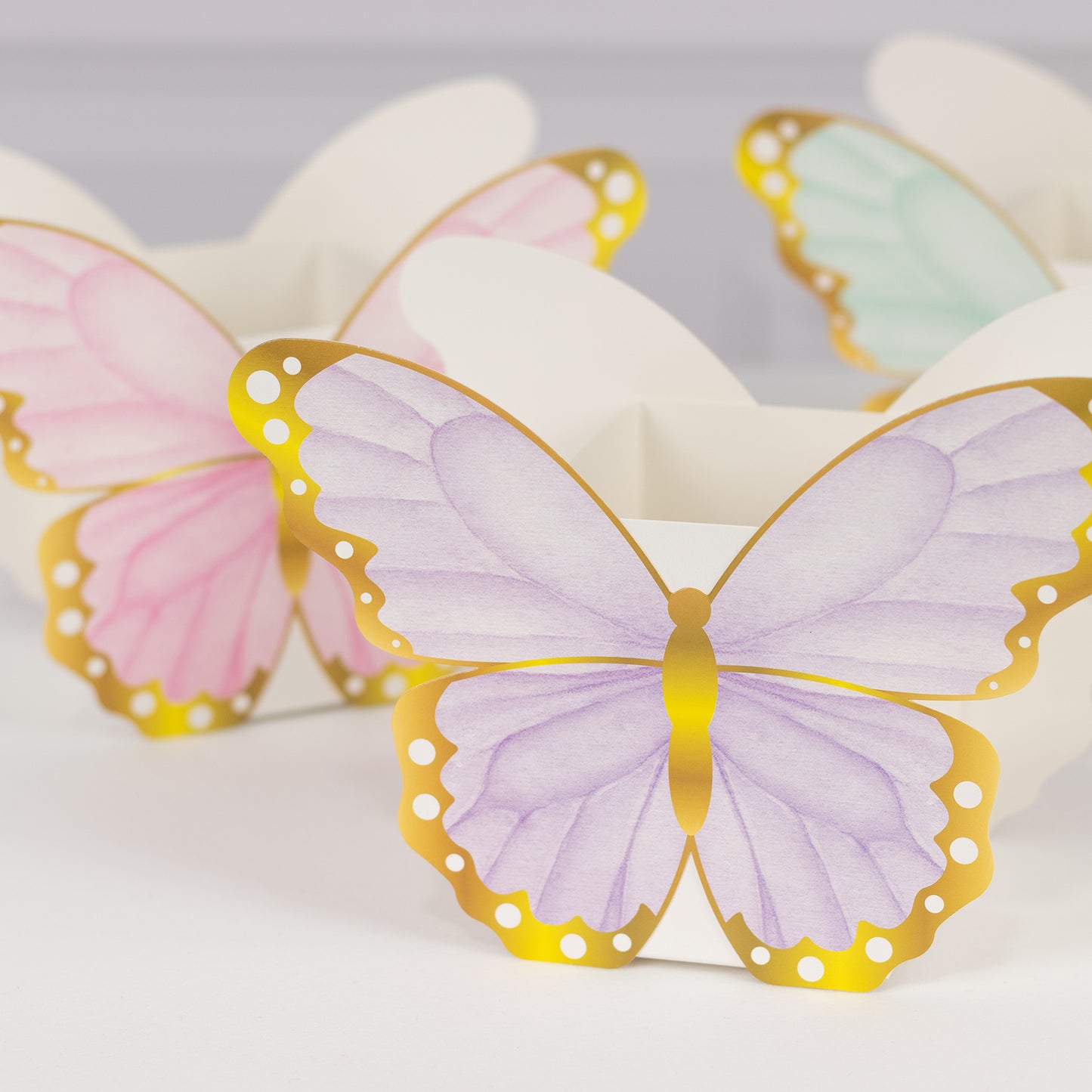 12 Pack Mixed Butterfly Candy Gift Favor Boxes, Paper Flower Boxes Centerpiece Tea Party Supplies - 6"x8"