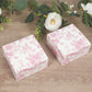 25 Pack Party Favors Boxes in French Toile Pattern, Matte Pink and White Candy Gift Boxes - Cardstock Paper - 4"x4"x2"