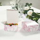 25 Pack Party Favors Boxes in French Toile Pattern, Matte Pink and White Candy Gift Boxes - Cardstock Paper - 4"x4"x2"