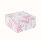 25 Pack Party Favors Boxes in French Toile Pattern, Matte Pink and White Candy Gift Boxes - Cardstock Paper - 4"x4"x2"