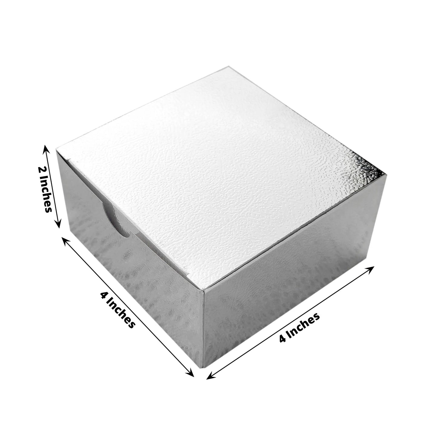 Silver DIY 4 Inch 4 Inch 2 Inch Cake Cupcake Favor Gift Boxes 100 Pack