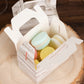 25 Pack Rustic White Candy Gift Tote Gable Boxes With Wood Plank Pattern, Party Favor Treat Boxes - 4"x2.5"x4.5"